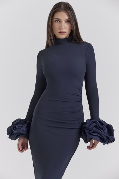 Fabienne Midnight Ruffle Sleeve Maxi Dress - Image 9