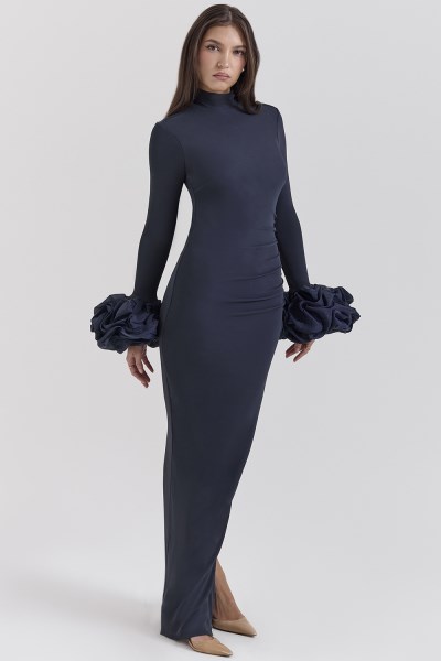Fabienne Midnight Ruffle Sleeve Maxi Dress - Image 10