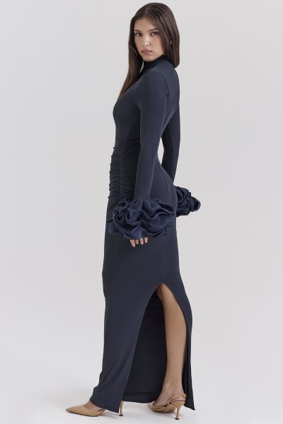 Fabienne Midnight Ruffle Sleeve Maxi Dress - Image 11