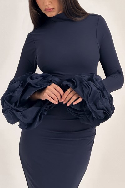 Fabienne Midnight Ruffle Sleeve Maxi Dress - Image 12